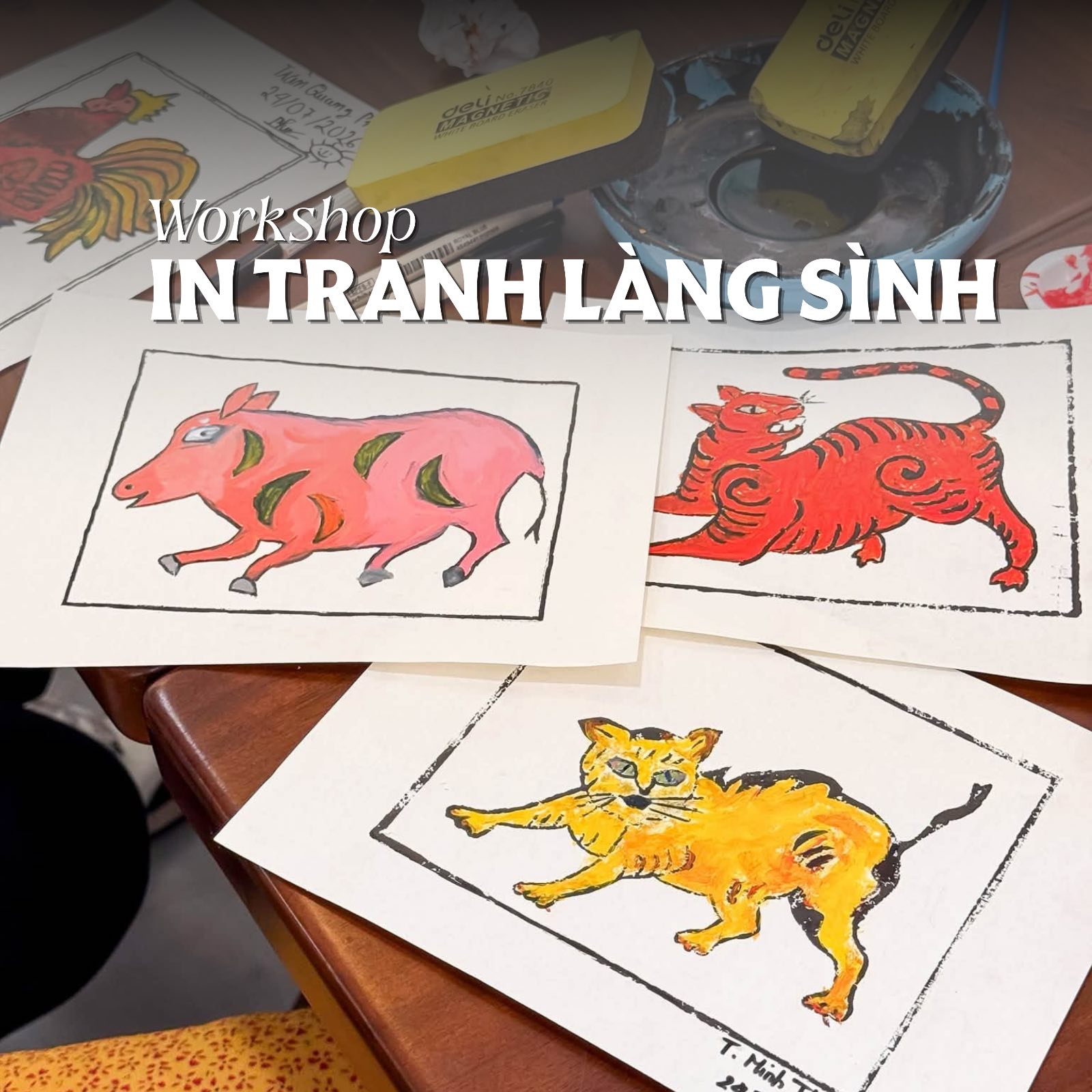 In tranh mộc bản Làng Sình