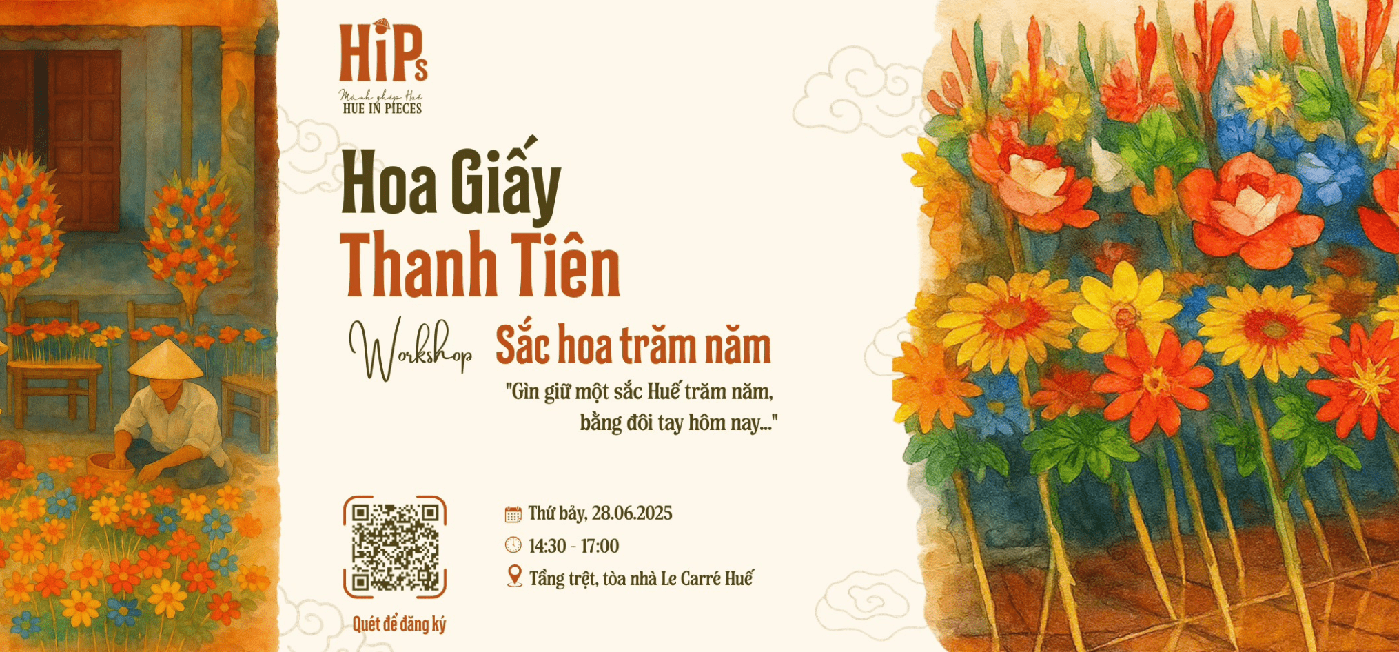 Workshop Hoa Giấy Huế – Hành trình kết nối văn hóa từ đôi tay bạn