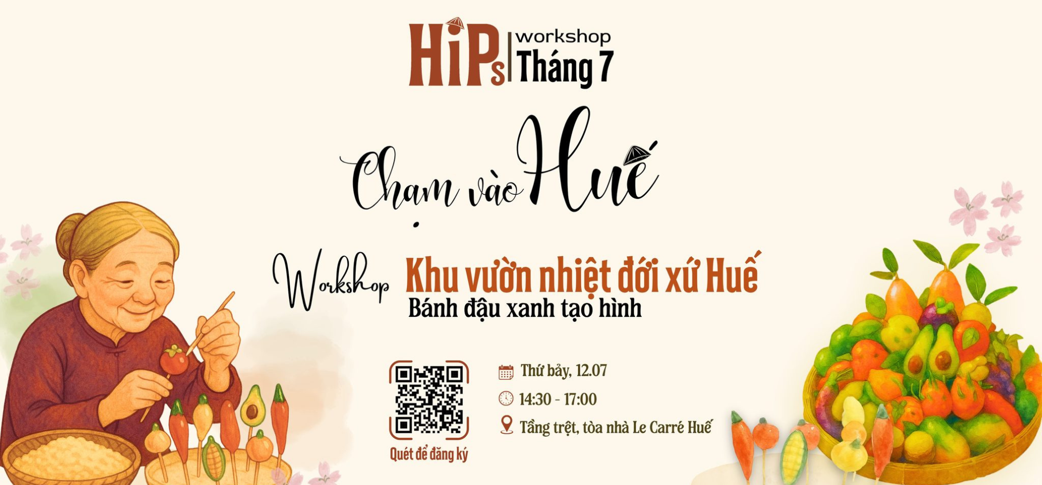 Workshop “Khu vườn nhiệt đới xứ Huế” – Chạm tay vào nghệ thuật làm bánh đậu xanh tạo hình