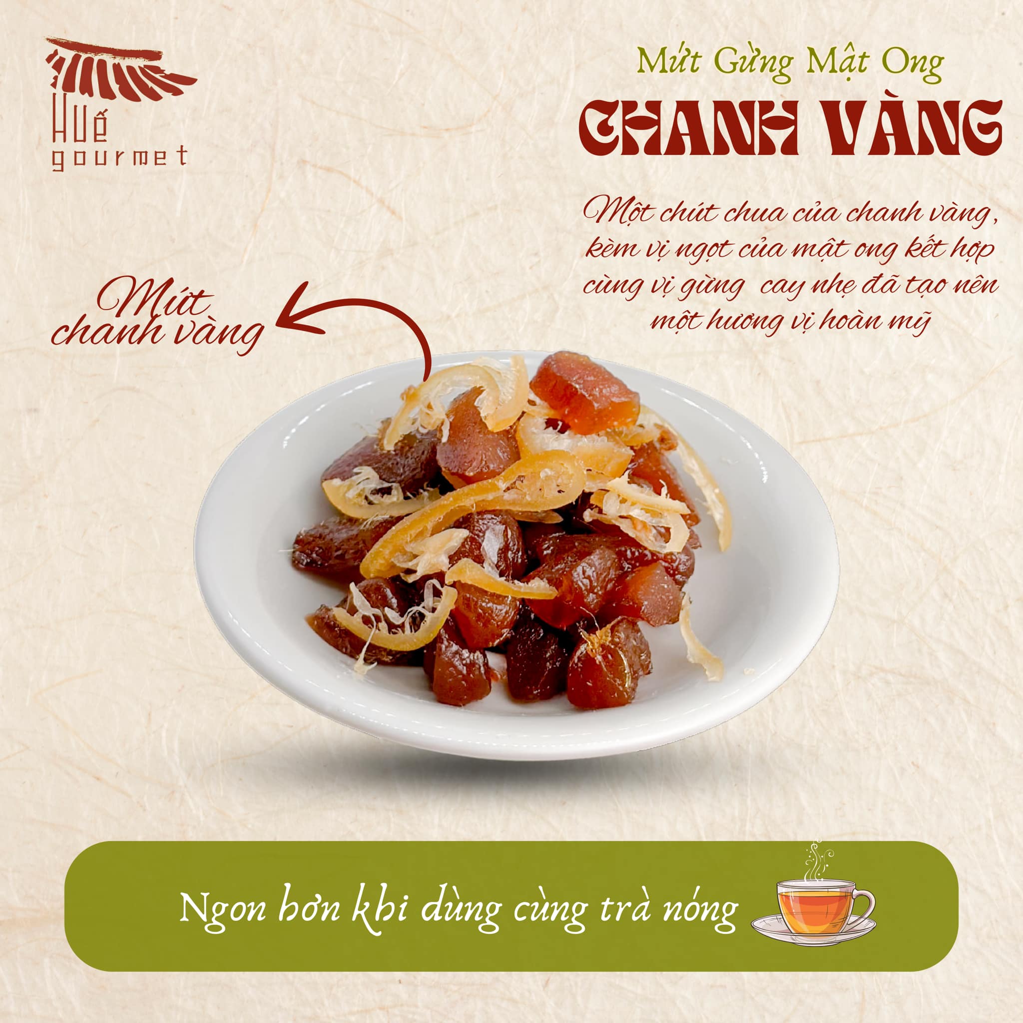 Mứt gừng mật ong chanh vàng dạng viên