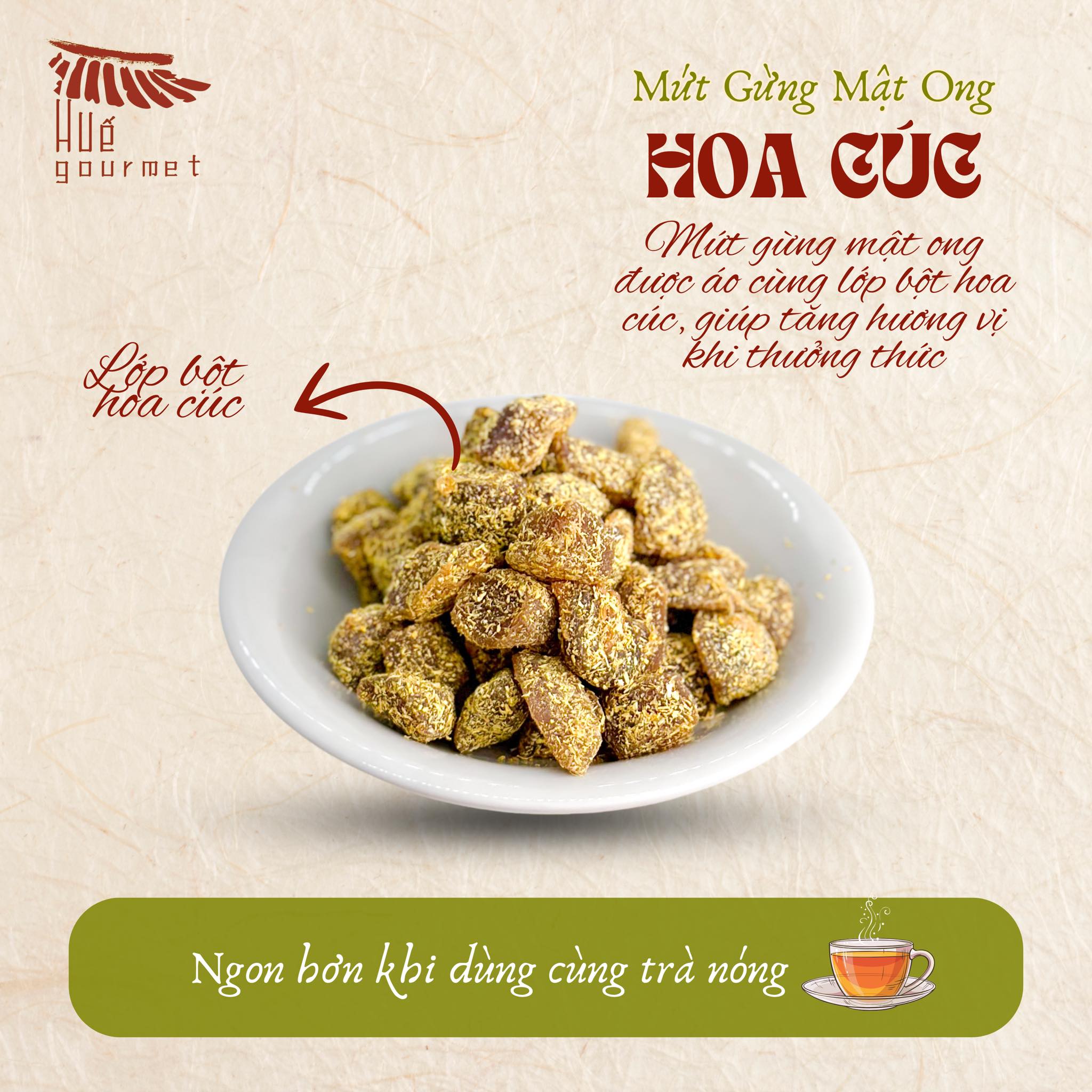 Mứt gừng mật ong hoa cúc dạng viên