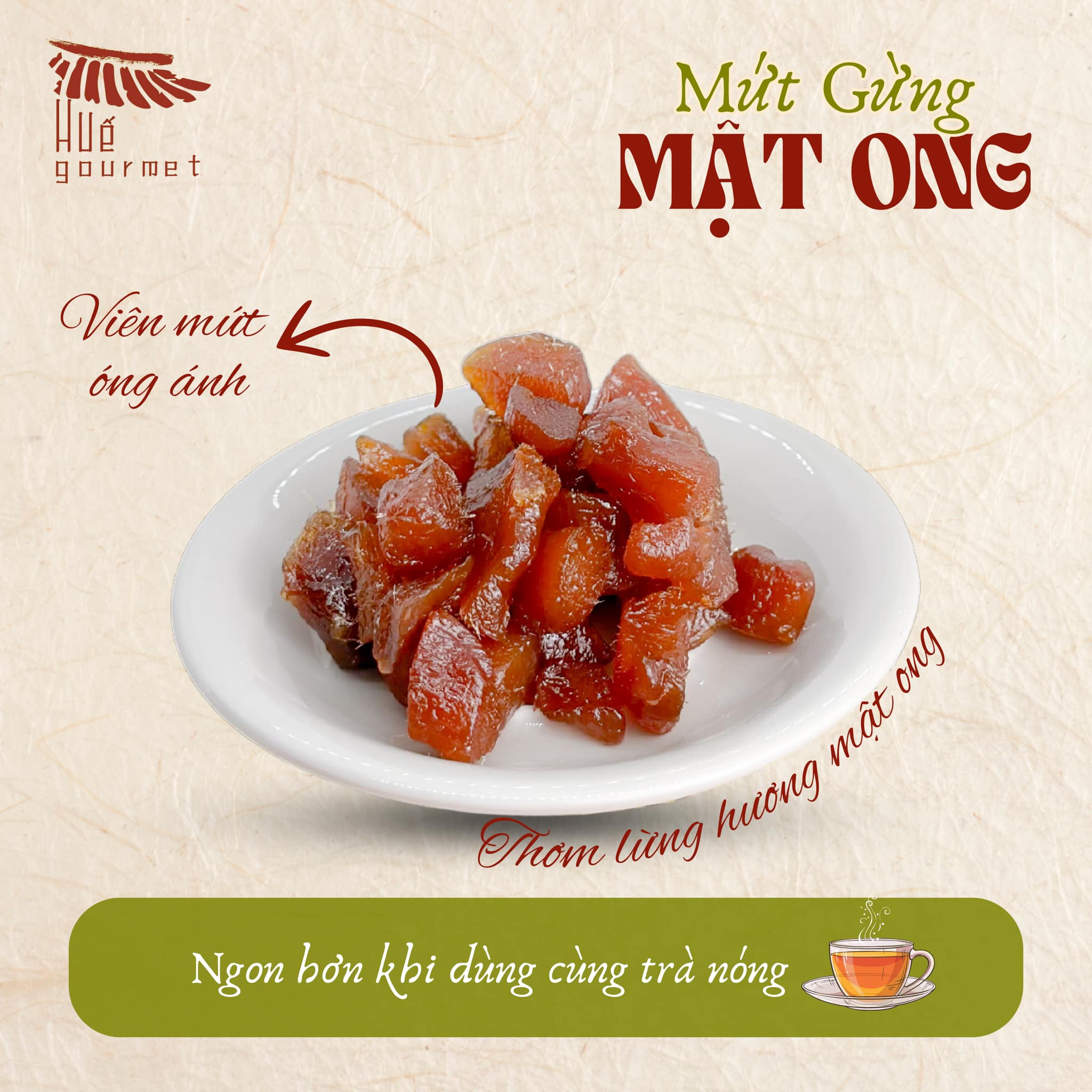 Mứt gừng mật ong dạng viên